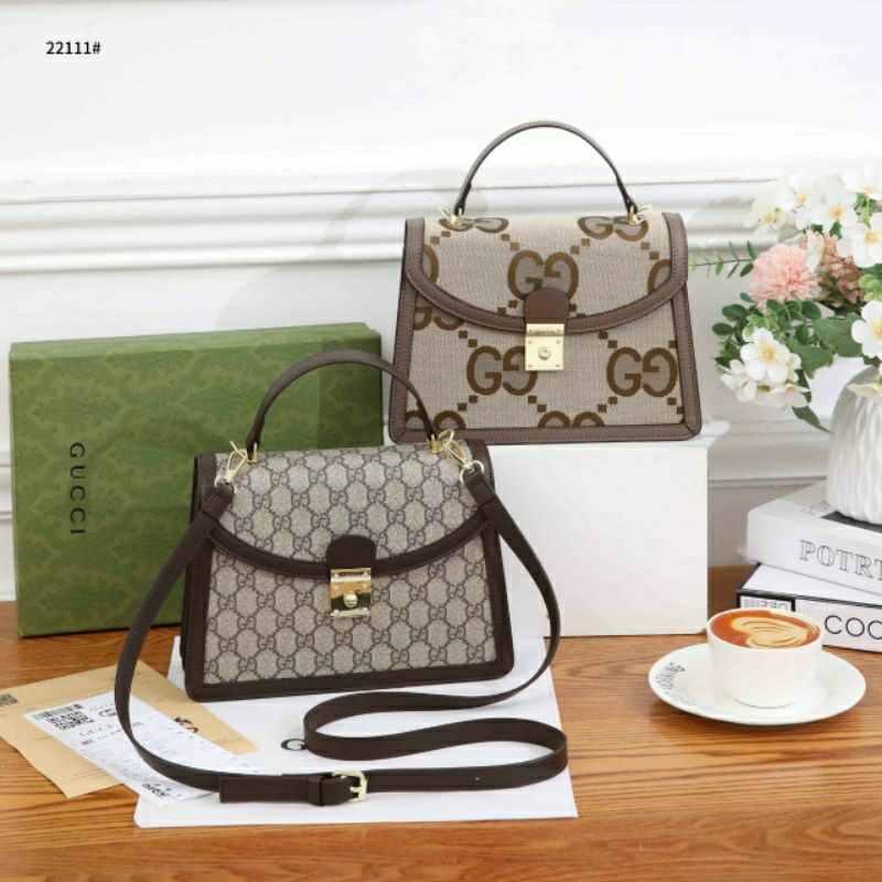 *Charles & Keith CK2-50671160New Double Top Handle Structured Bag(17)*