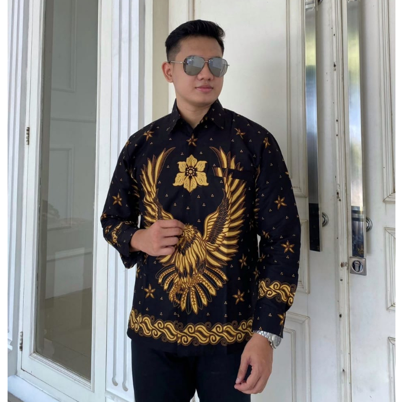 ELANG EMAS  KEMEJA BATIK PRIA LENGAN PANJANG / KEMEJA BATIK PRIA SOLO TERBARU / BAJU KODANGAN PRIA /