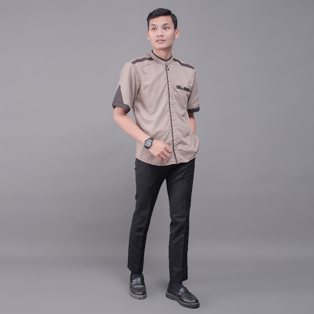 Baju Koko Lengan Pendek Coksu Motif Yisunsin Original ELRUMI Toyobo Premium Slim Casual