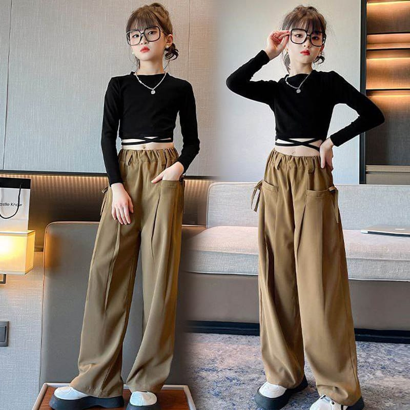 Setelan Korean Hip Hop Anak Perempuan Super Fashion Kulot