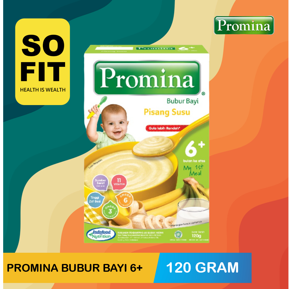 Promina Bubur Bayi 6+ 120gr / Bubur Tim Bayi / MPASI Bayi / Makanan Bayi / Snack Bayi / Cemilan Bayi