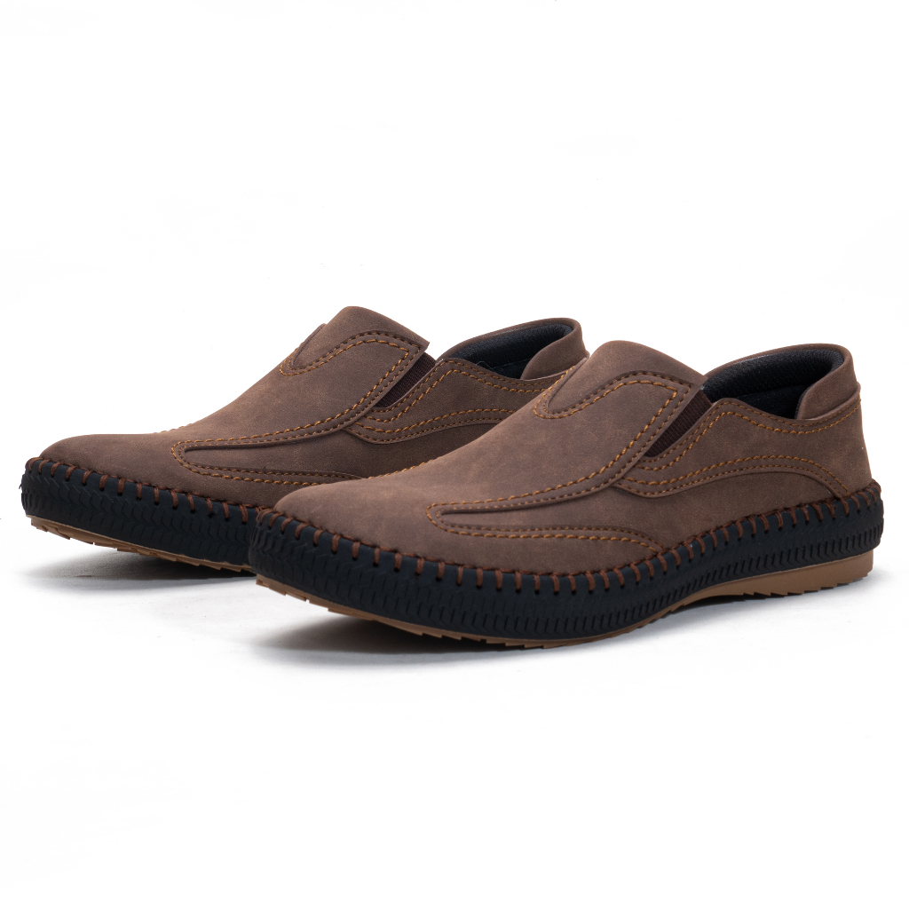 Moralist Sepatu Slip On Pria Mocassin Akarsana Casual Outsole Karet Anti Slip