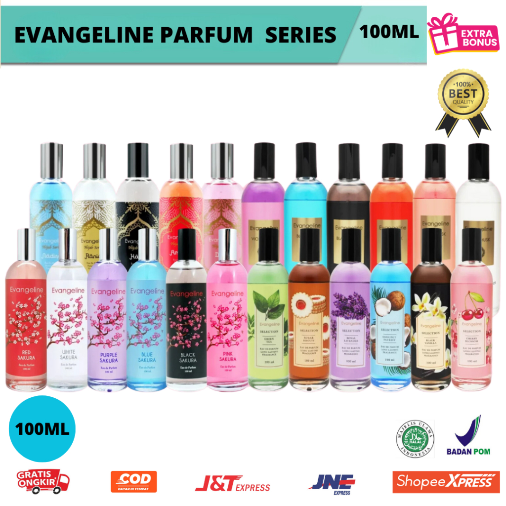 Farpum Evangeline 100ML ORIGINAL & BPOM/ Parfum Evangeline Sakura/ Musk/ Selection Series Parfum Uni
