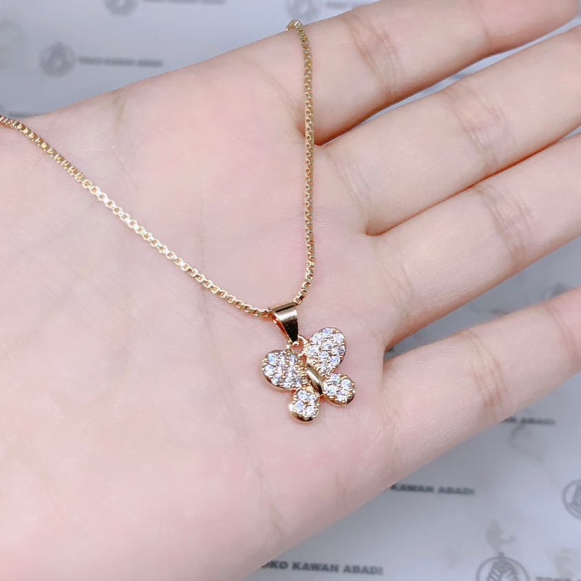 Kalung Xuping Gold Perhiasan Fashion Wanita liontin Permata Two Love *27