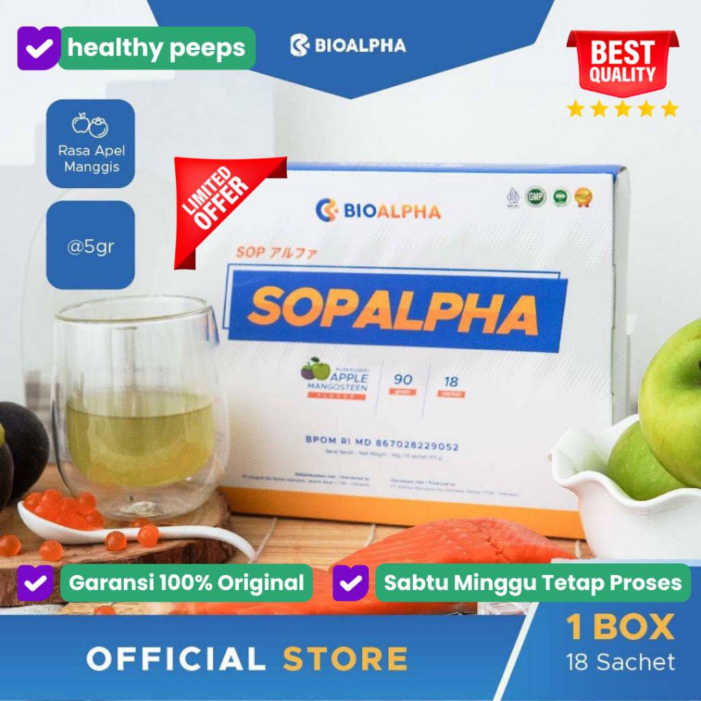 Sopalpha original bpom - sop alpha salmon ovary peptide & apple stem cell - minuman obat kolesterol 