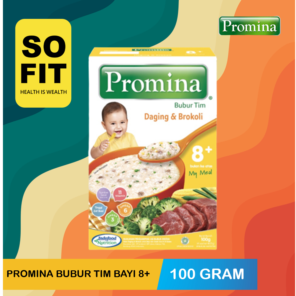 Promina Bubur Bayi 8+ 100gr / Bubur Tim Bayi / MPASI Bayi / Makanan Bayi / Snack Bayi / Cemilan Bayi