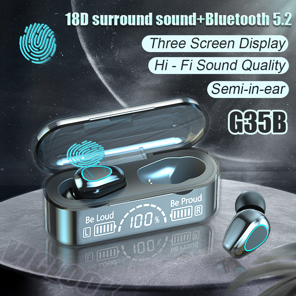 VICLOOK COD G35/G35B Headset Premium TWS Headphone Nirkabel Bluetooth Tampilan Layar V5.2