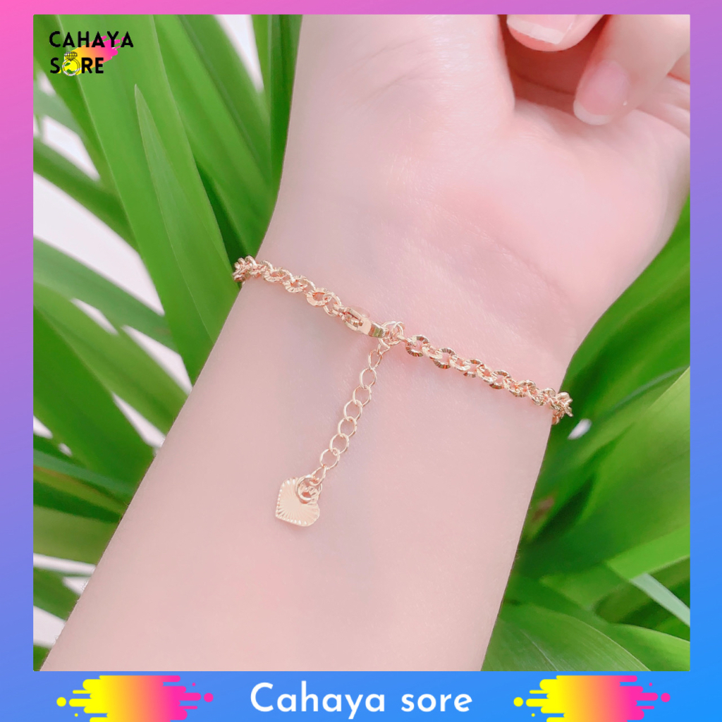 Gelang Xuping Gold Gelang Tangan Dewasa Model Rantai Permata G37