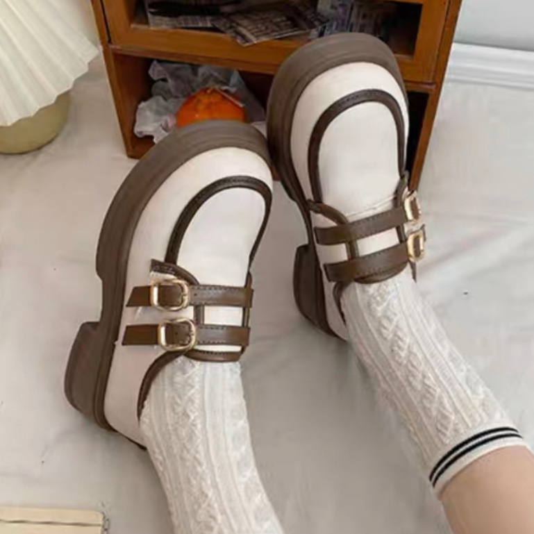 AVANCEID 1882 Heels Sepatu Sneakers Wanita Kerja Docmart Cream Import