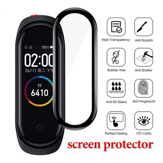Xiaomi Mi Band 4 5 6 7 Anti Gores Pet TPU Full Cover Screen Guard Plastik Tebal Lis Hitam