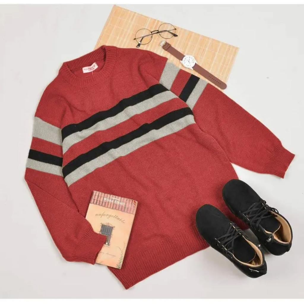 Queenbags89 Sweater Rajut Dina Stripe Oversize