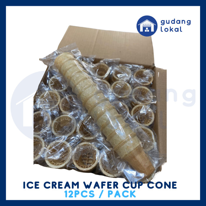 

Aladdin Ice Cream Wafer Es Krim Cone - 1 Pack Isi 12 Pcs