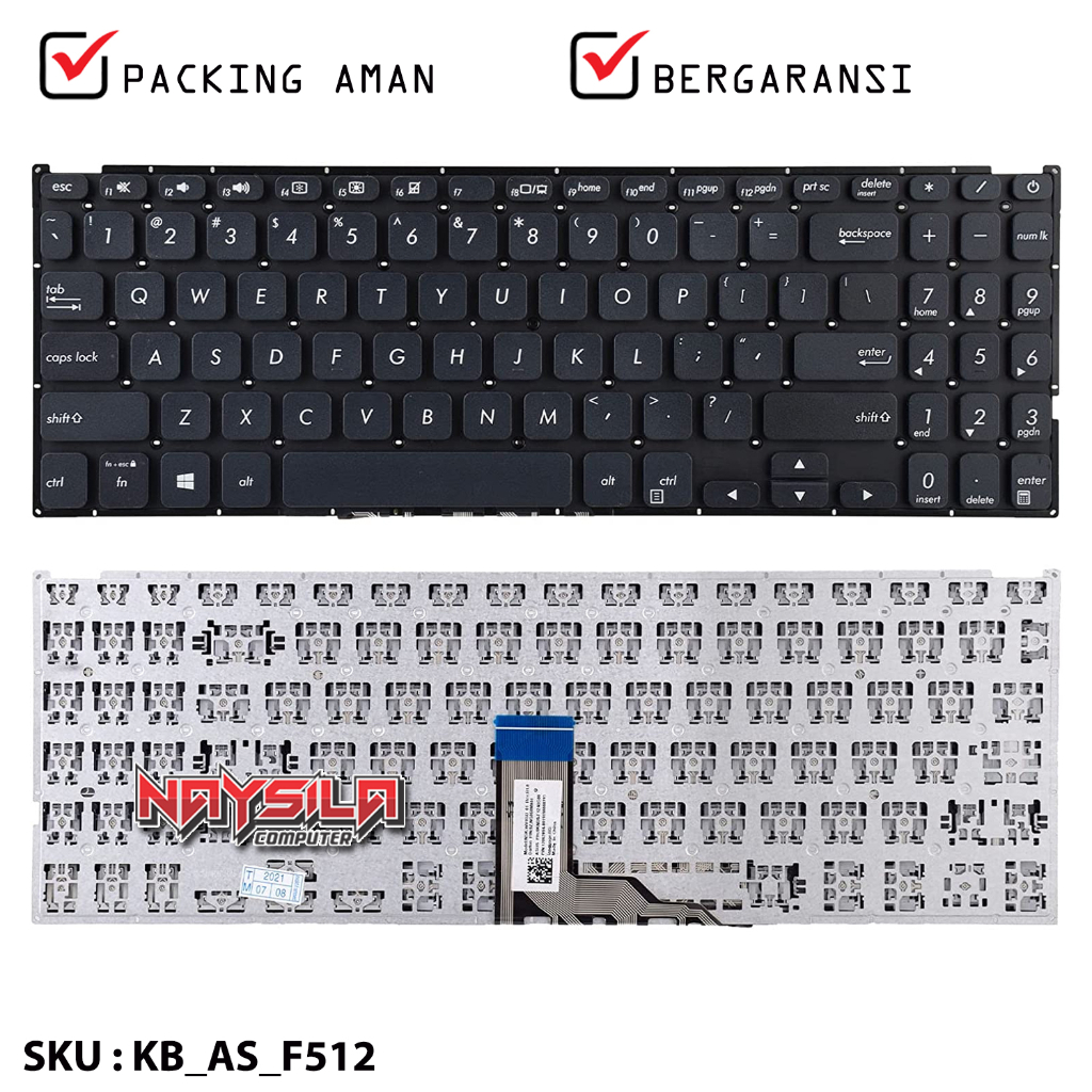 Keyboard Asus Vivobook 15 F512 F512DA F512JA F512FA F512UA, Vivobook X512 X512FA X512DA X512JA X512U