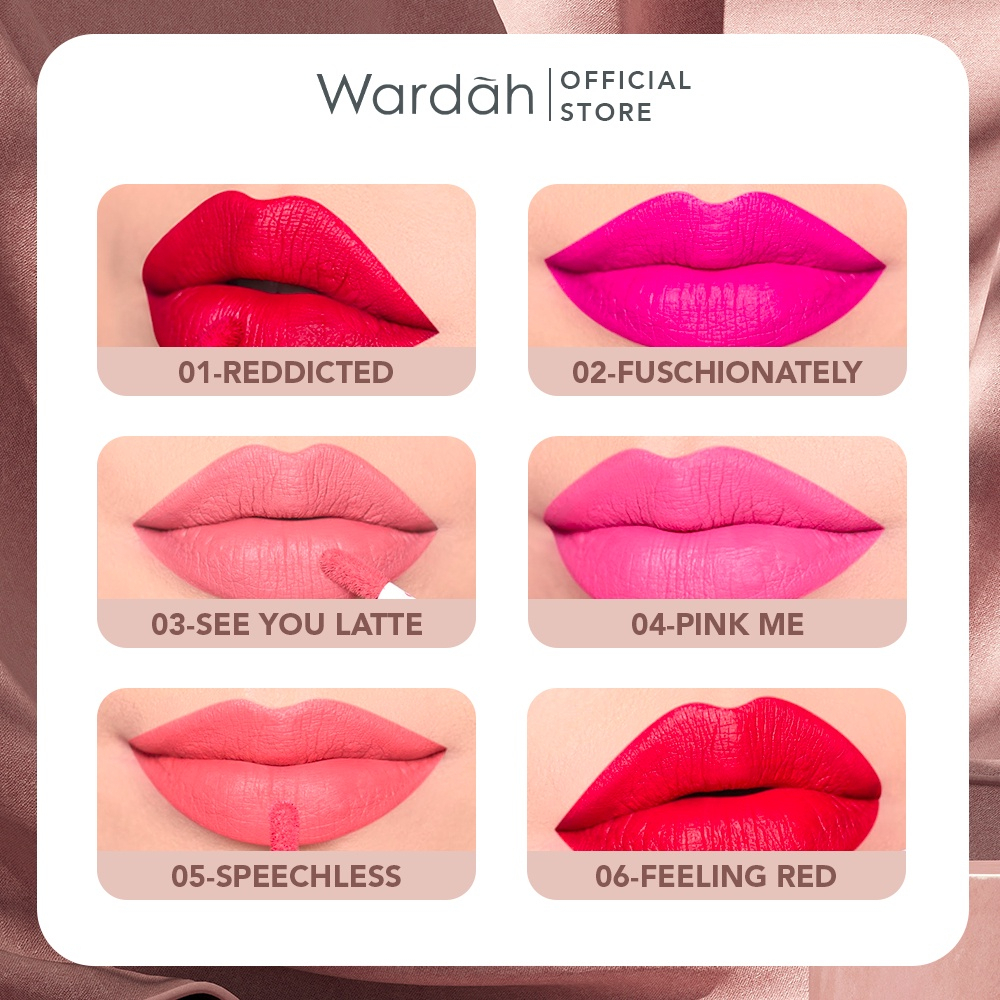 ARJUNA Wardah Matte Lip Cream - Lushlip Liquid Lip Cream - Warna Intense dan Tahan Lama - Matte Finish