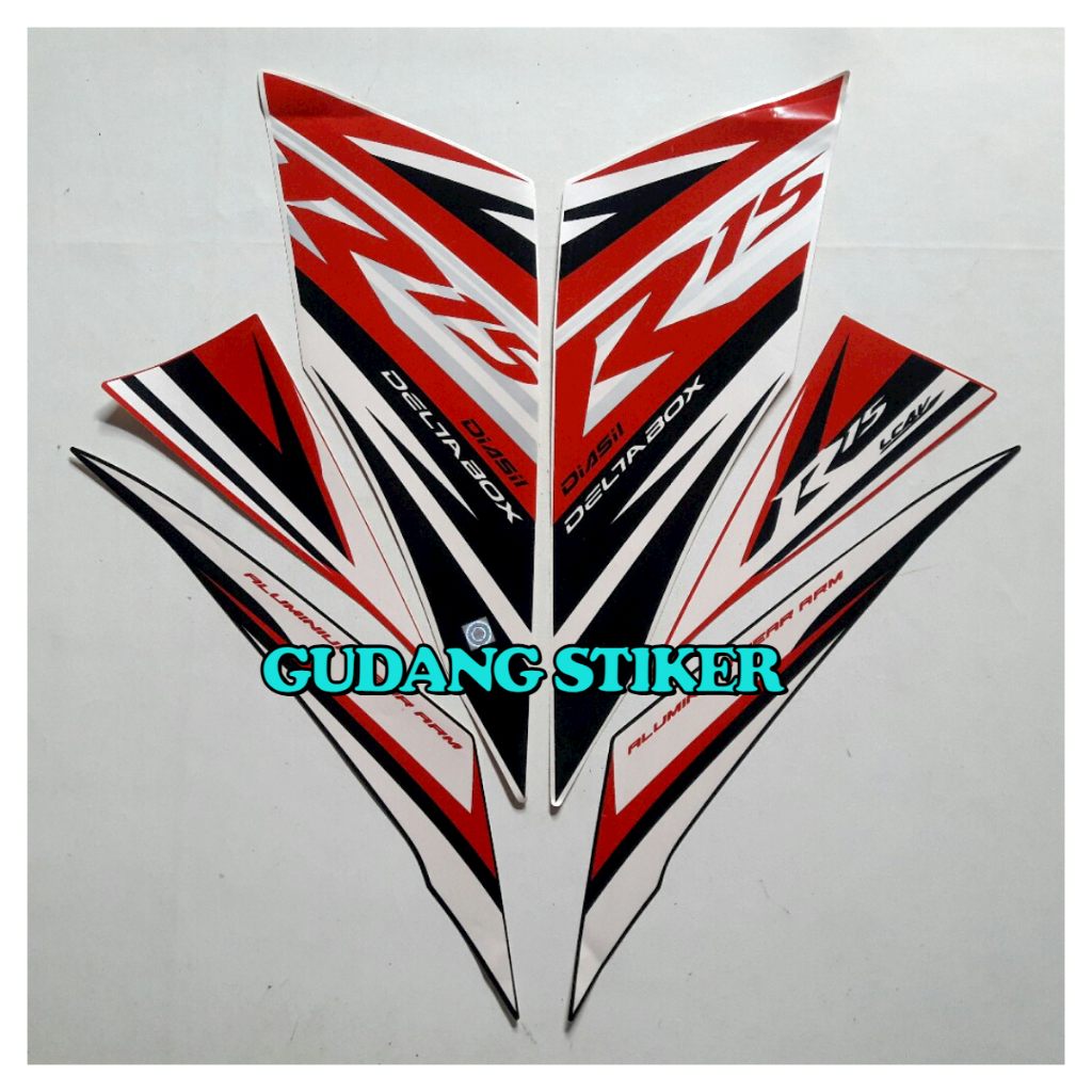 Stiker Motor Striping Lis Yamaha R15 2014 Merah-Putih