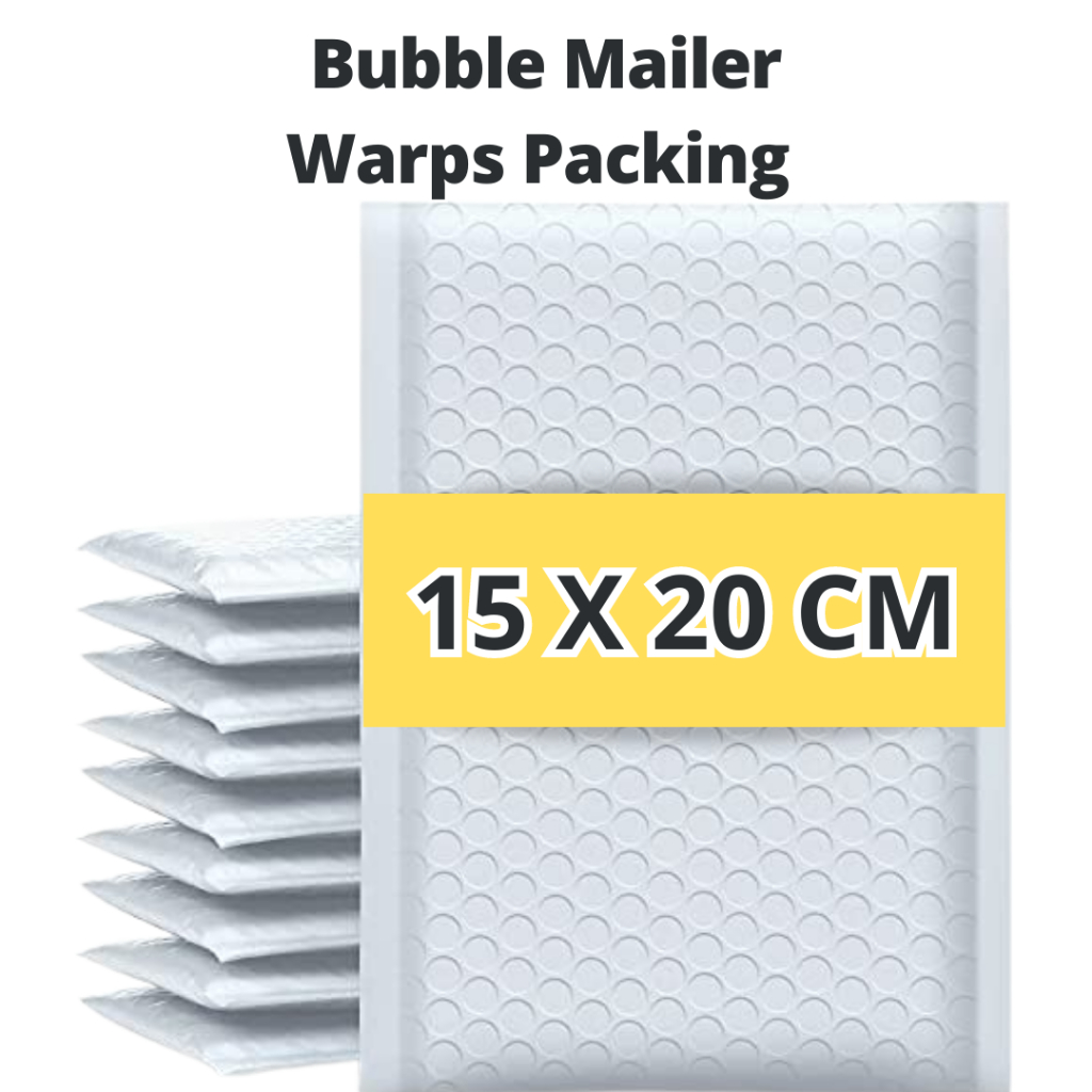

Bubble Mailer Kantong Plastik Wrap Tebal Tahan Air Tahan Packing Paket PolyBuble Warna Putih 15x20cm Padded Envelope Packing