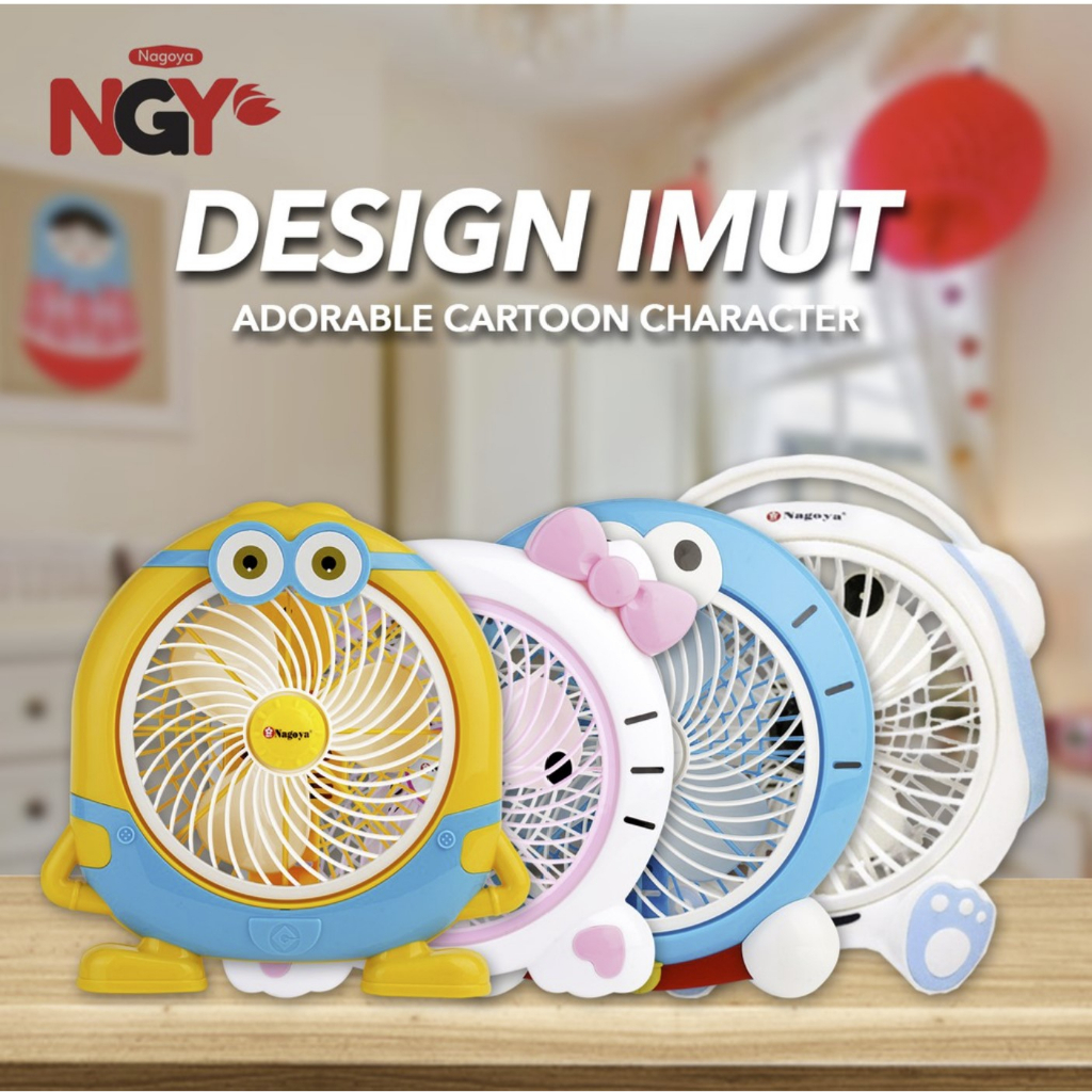 NAGOYA NG-180 Kipas Angin Karakter Kecil 10 in / Portable Mini Box Fan Character 10 inch