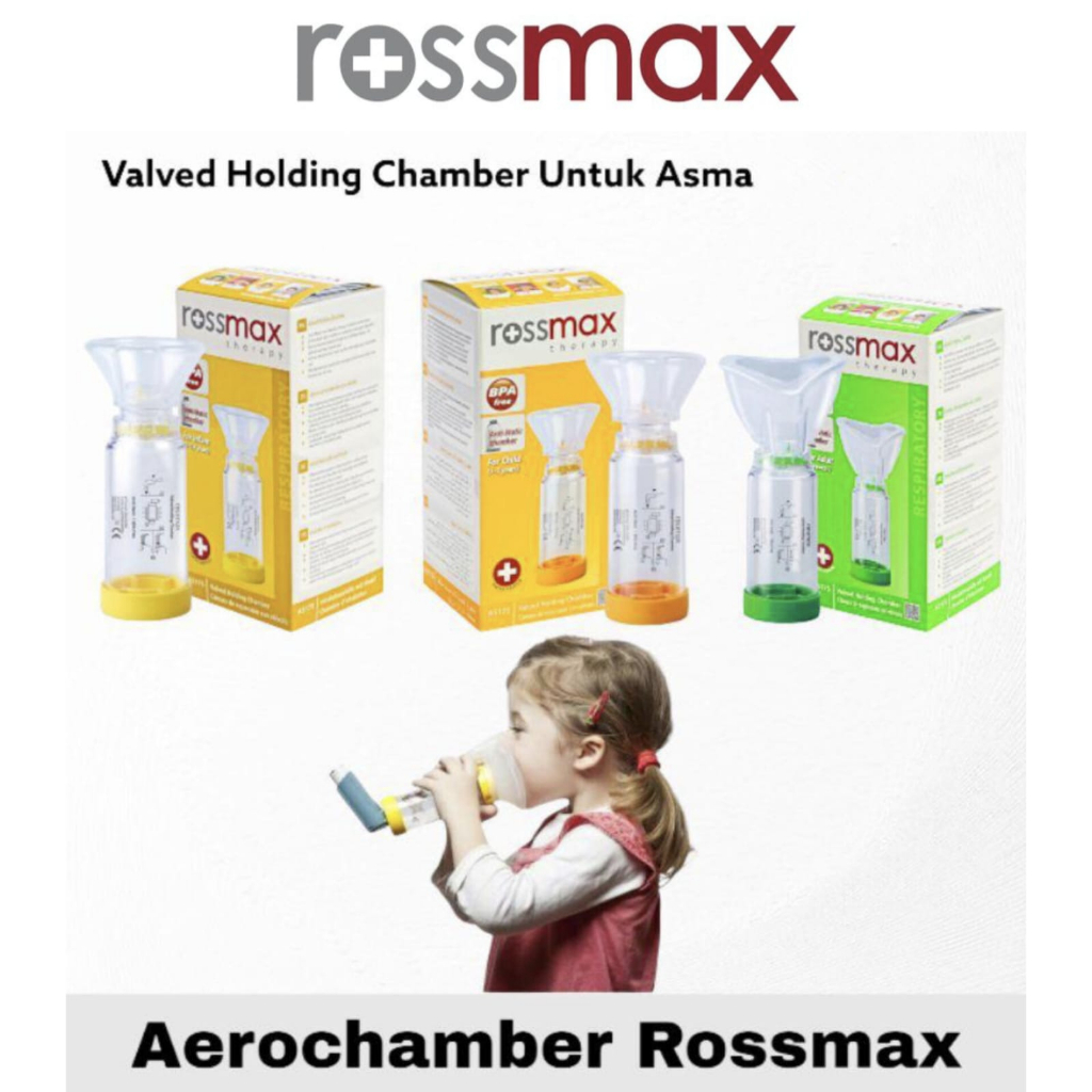 ROSSMAX AEROSPACER AEROCHAMBER AS175 CORONG ASMA ALAT TERAPI ASMA ROSSMAX VALVED HOLDING CHAMBER AS175