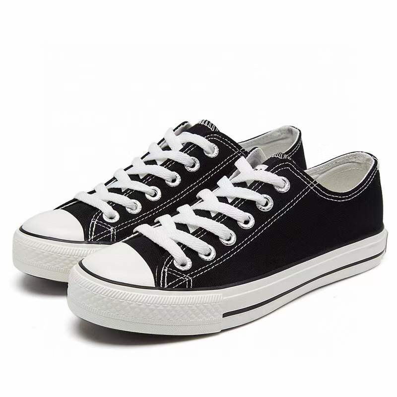 IMPORT Sepatu Sekolah Kanvas Hitam Polos / Sneakers Canvas Sekolah Best Quality Ukuran 35-40