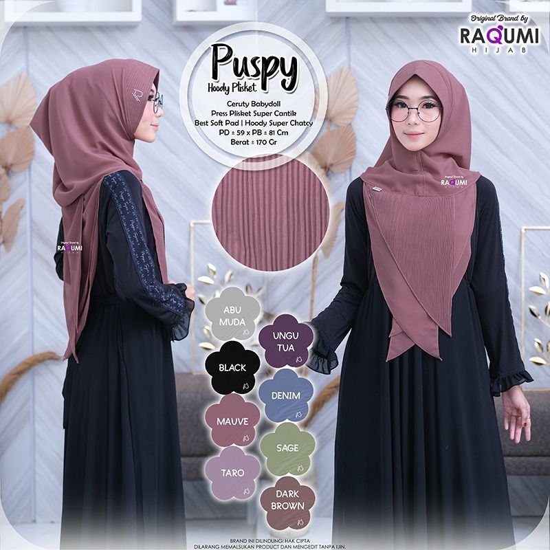 PUSPY RAQUMI KHIMAR PESTA KHIMAR HOODY KHIMAR KONDANGAN DAILY KHIMAR puspa marun liquita salem rera 