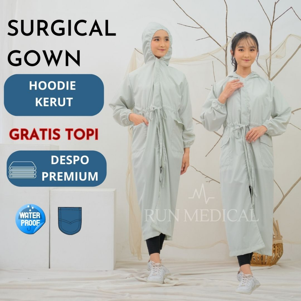 APD GOWN SURGICAL / GOWN HOODIE KERUT / GOWN SURGICAL WATERPROOF / GOWN APD / GOWN