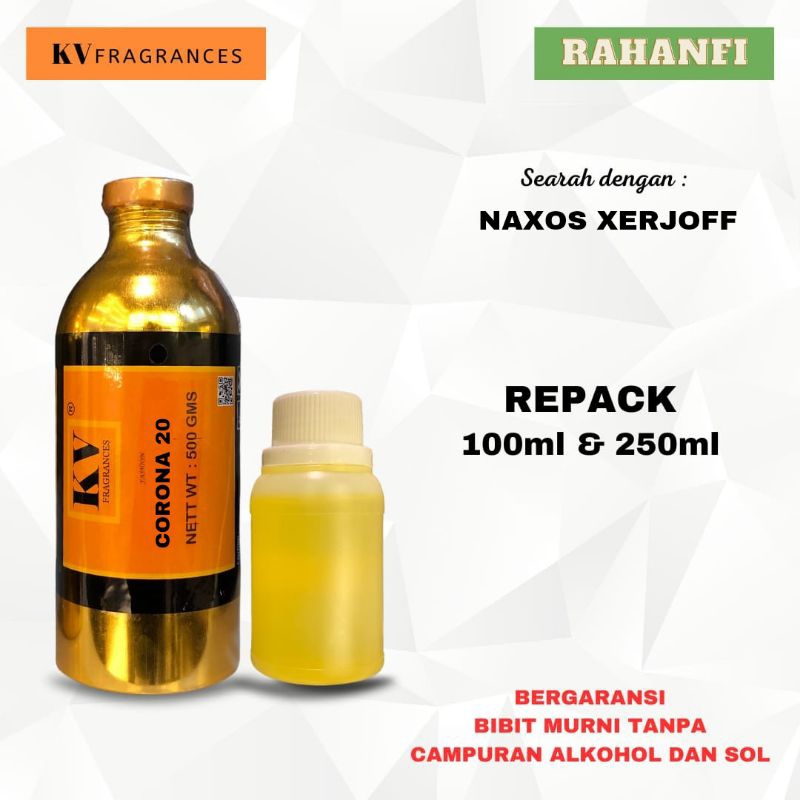 BIBIT PARFUM MURNI CORONA 20 KV SEARAH DENGAN NAXOS XERJOFF REPACK 100ml / PARFUM PRIA WANITA TAHAN 