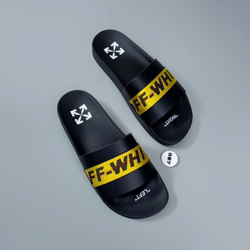 OW Belt Sliders Black Yellow