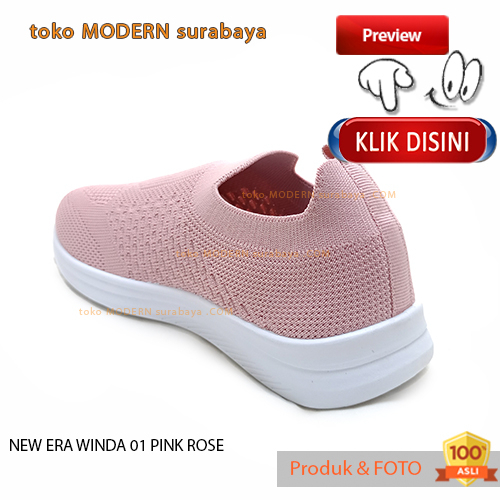 Sepatu wanita sepatu flat casual slip on kain rajut NEW ERA WINDA 01