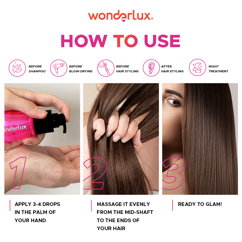 ❤ MEMEY ❤ WONDERLUX Instant Showstopper Advanced | Ready Set Smooth Perfecting Hair Oil 75ml