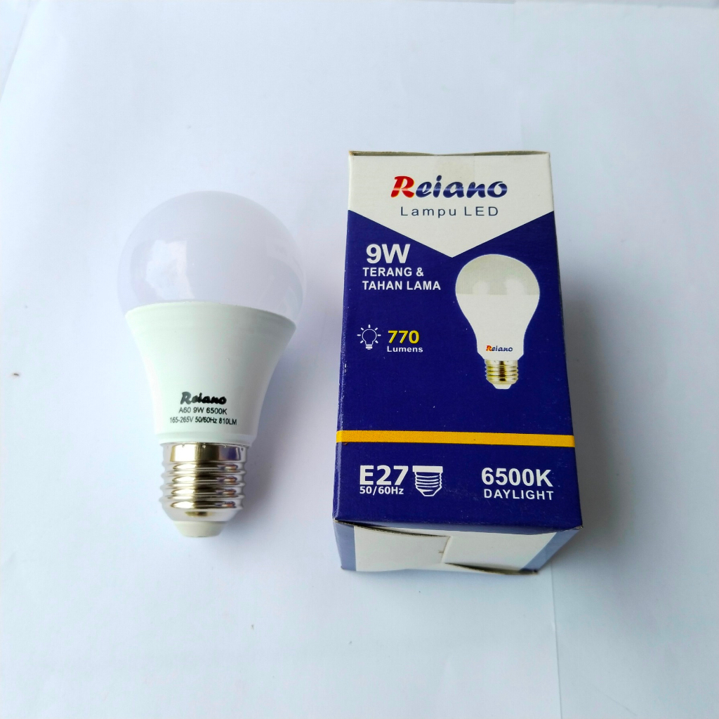 Lampu LED REIANO 9 watt Bohlam LED Rumah 9W Cahaya Putih Terang Murah Bagus