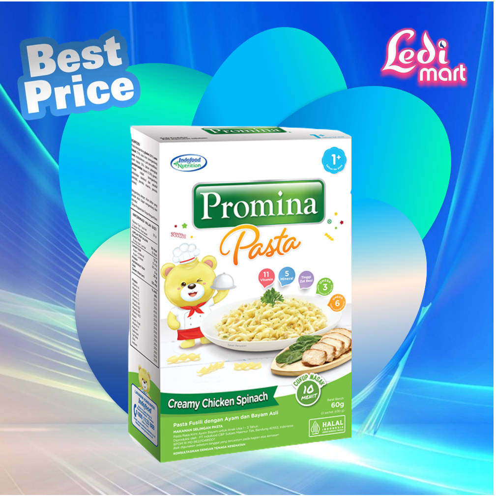 ORIGINAL Promina Pasta Mac n Cheese 60gr 70gr Usia 1+ / Pasta Creamy Chicken Spinach / Pasta Bayi / Makanan Bayi / Snack Bayi / Cemilan Bayi / LEDIMART