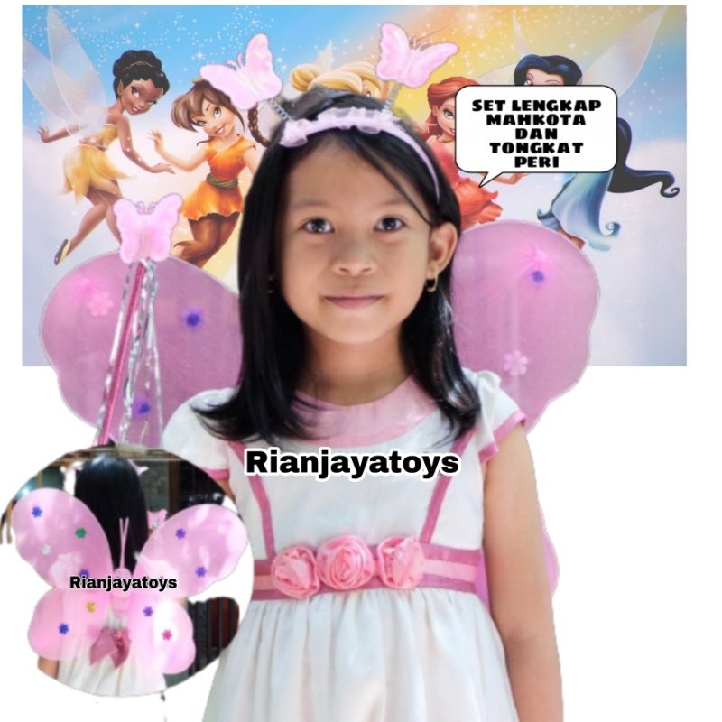 UKURAN BESAR MAINAN ANAK SAYAP PERI SET MAHKOTA / MAINAN PERI DAN TONGKAT MURAH