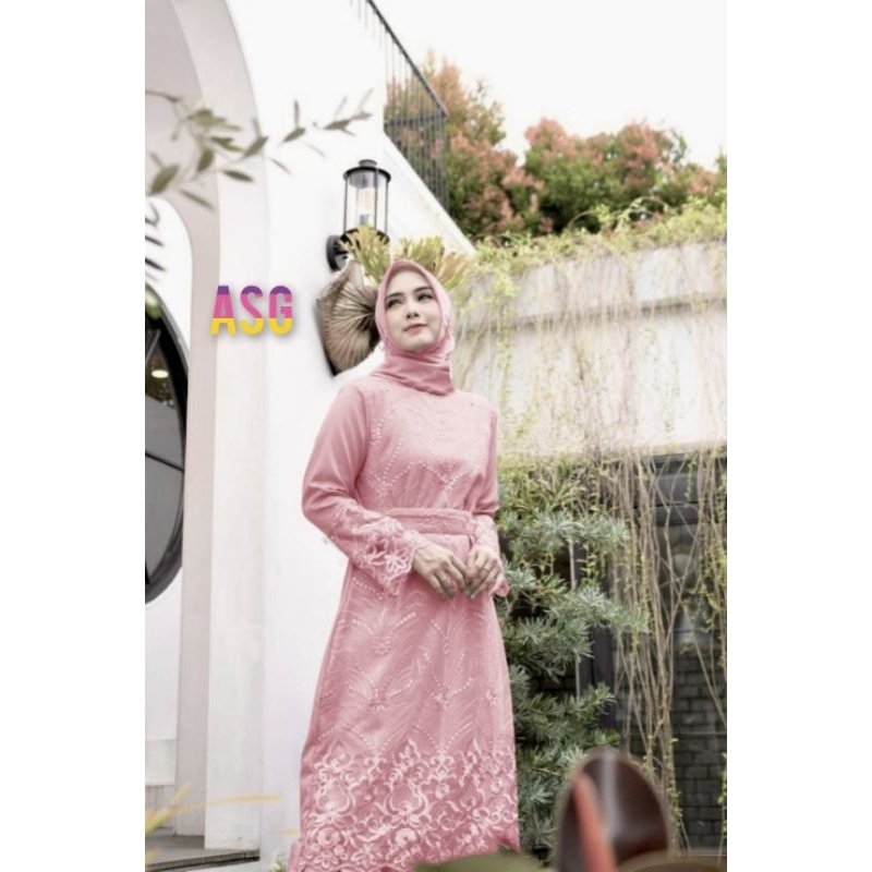 ( Produk Baru ) Amita Gamis Brukat Premium Maxi Dress Pesta Seragam Wisuda Jumbo Kondangan Size M L XL XXL 3XL