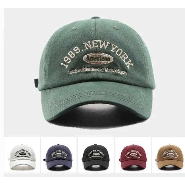 Topi cowok baseball cap New York 1989 premium terbaru Pria Wanita/ Topi terbaru fashion pria wanita distro bordir