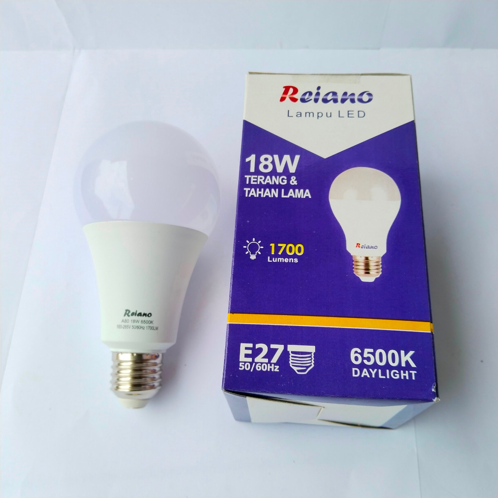 Lampu LED REIANO 18 watt Bohlam LED Rumah 18W Cahaya Putih Terang Murah Bagus