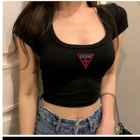 Kaos Crop Top Wanita Crop Tee I CROP TOP ONECK jersey | BAJU KAOS TUMBLR CROP TEE TSHIRT KAOS KOREA 