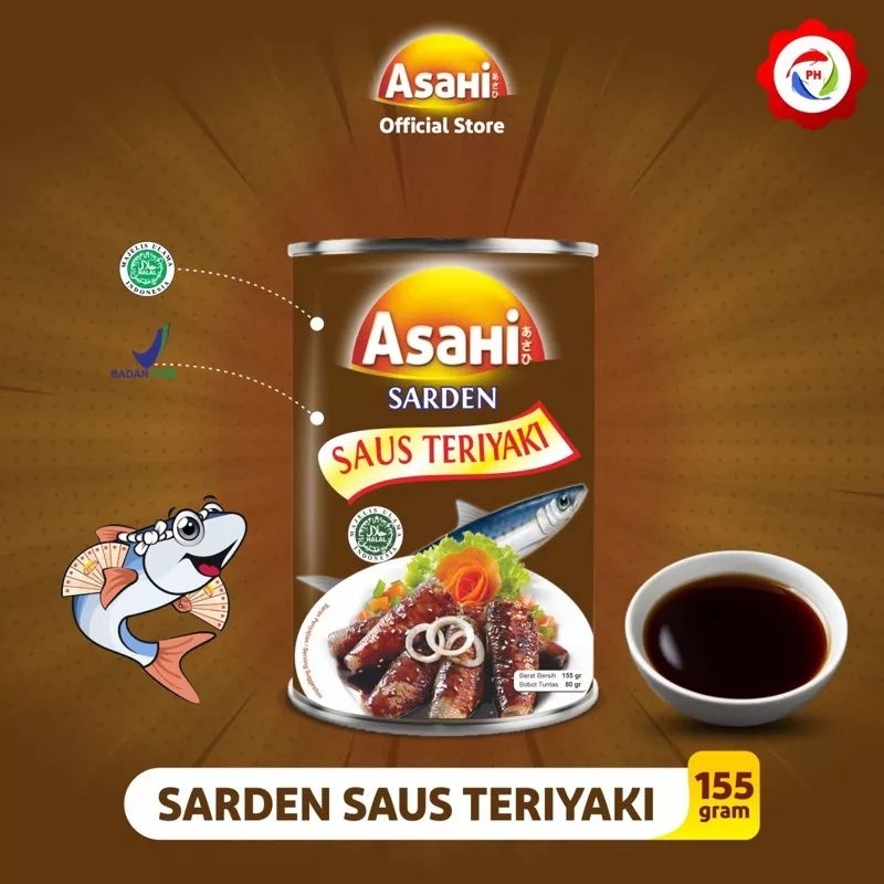 Asahi ikan sarden dengan saus teryaki 155 gram