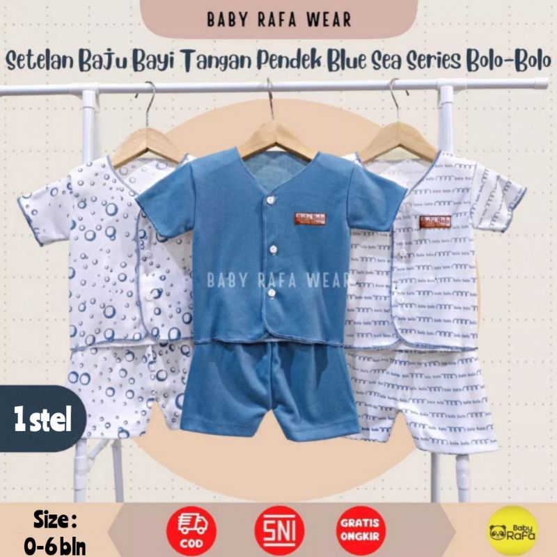 [rumahbayipdg] Stelan baju bayi 0-6 Month SNI || set baju lengan pendek