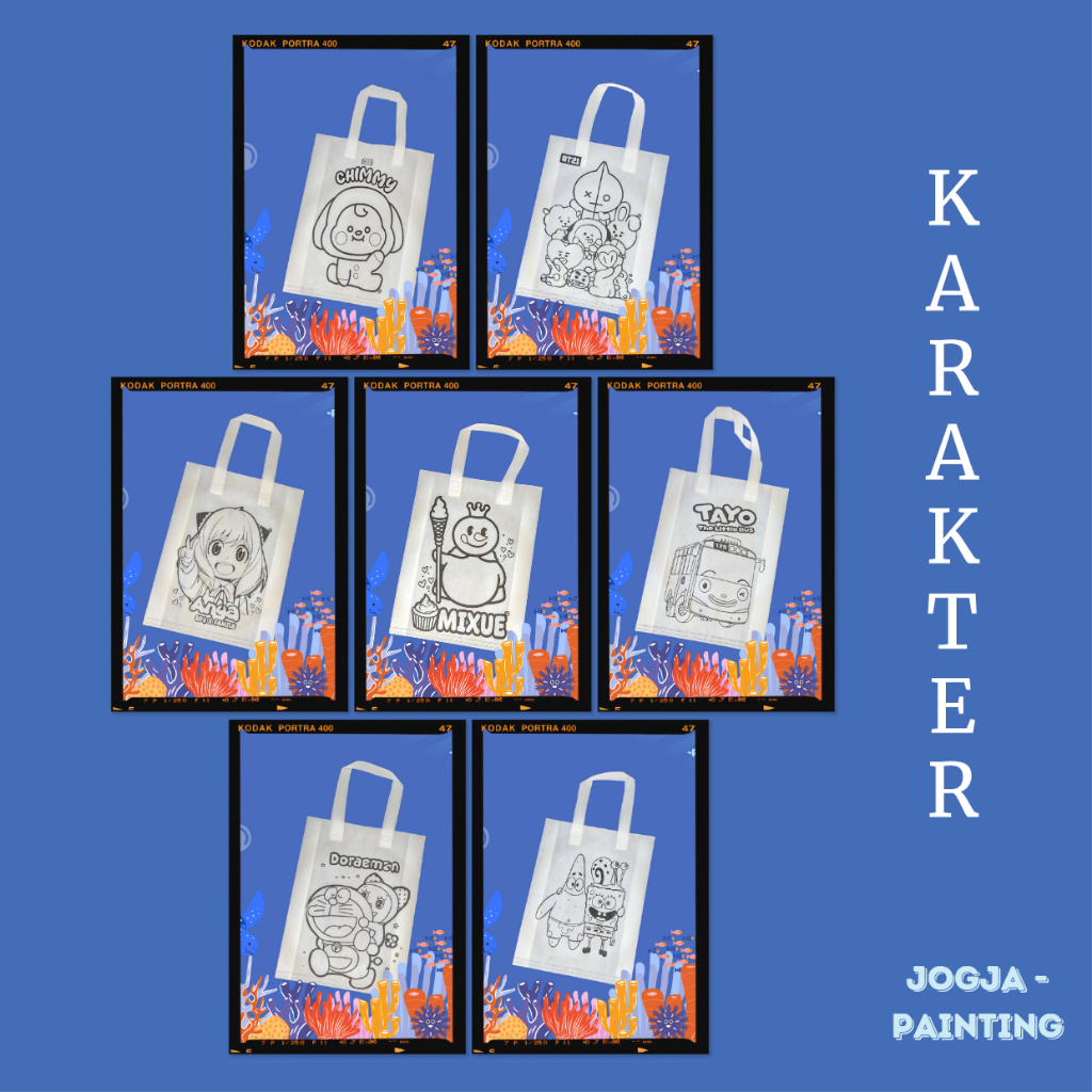 

[ PAKET LUKIS TAS ] -Tas Lukis / Mewarnai Tas Kain/ Paket Mewarnai Tas /Paket Mewarnai/ DIY Tas Lukis/ Tas Jogja / Tempat Lukis Murah Jogja