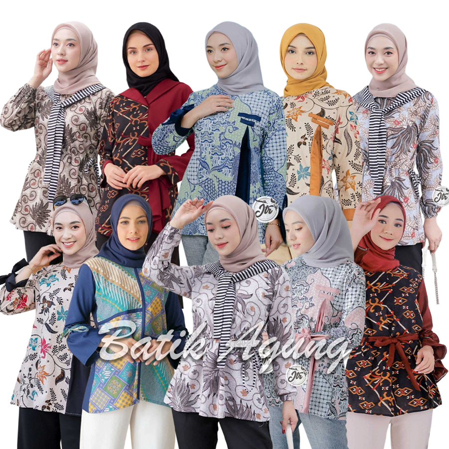 Seragam Baju Batik Bluse Kerja Kantor Kondangan Kasual Wanita Dewasa Remaja Modern Cantik Premium