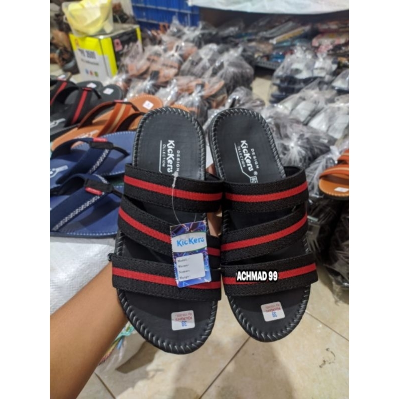 Sandal Kickers Pria Bisban Murah Berkualitas Selop Slop Slip on Japit Jepit Cowok Kasual