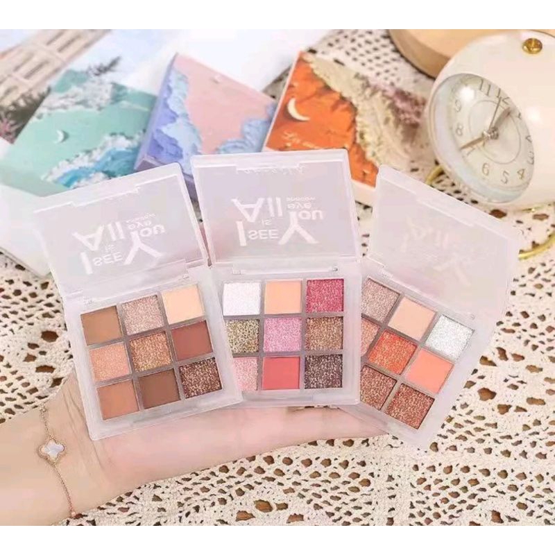 [COD] LAMEILA EYESHADOW PALETTE 9 WARNA PIGMEN GLITER