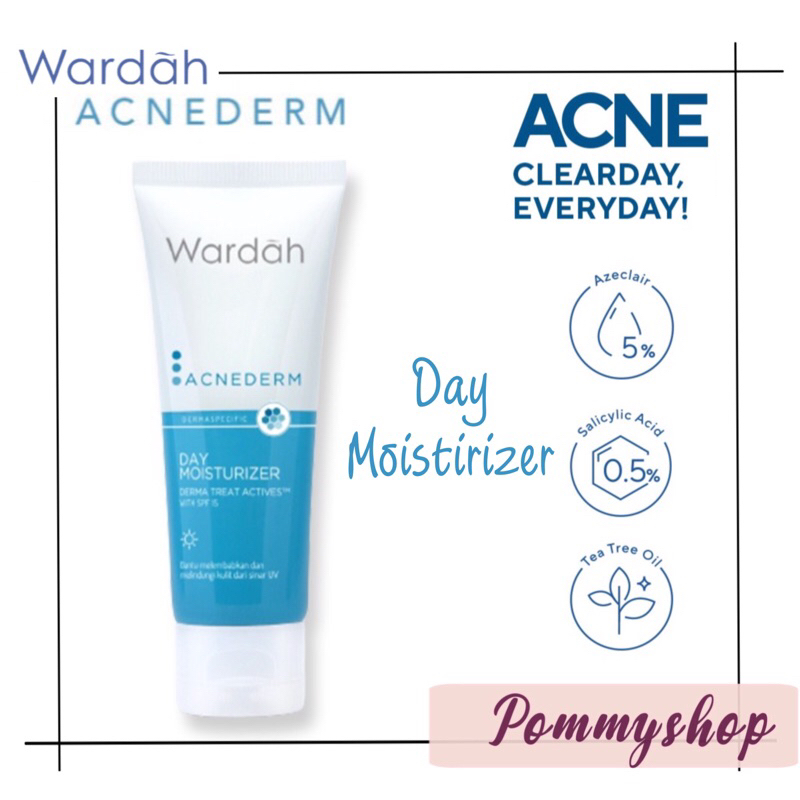 Wardah Acnederm Day Moisturizer 40ml | Pelembab Wajah