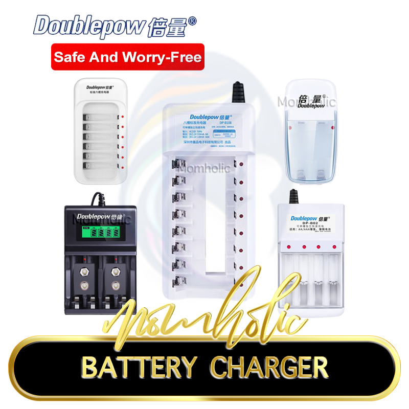 Charger Baterai DOUBLEPOW Battery Charger 2 Slot 4 Slot 8 Slot untuk Baterai AA atau AAA DP-B01 DP-B