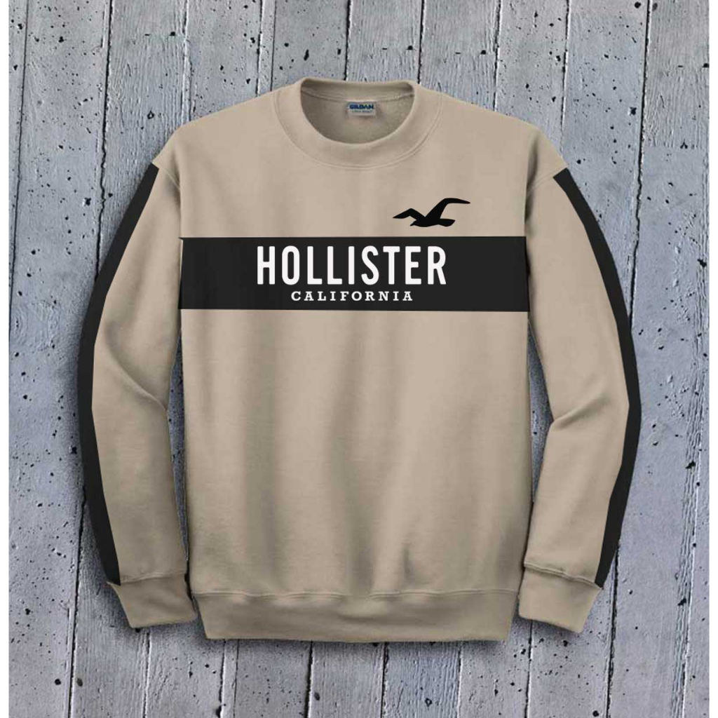 SWEATER JAKET PRIA WANITA HOLLISTER KOMBINASI 2 WARNA JAKET SWEATER JUMBO BIG SIZE OVER SIZE