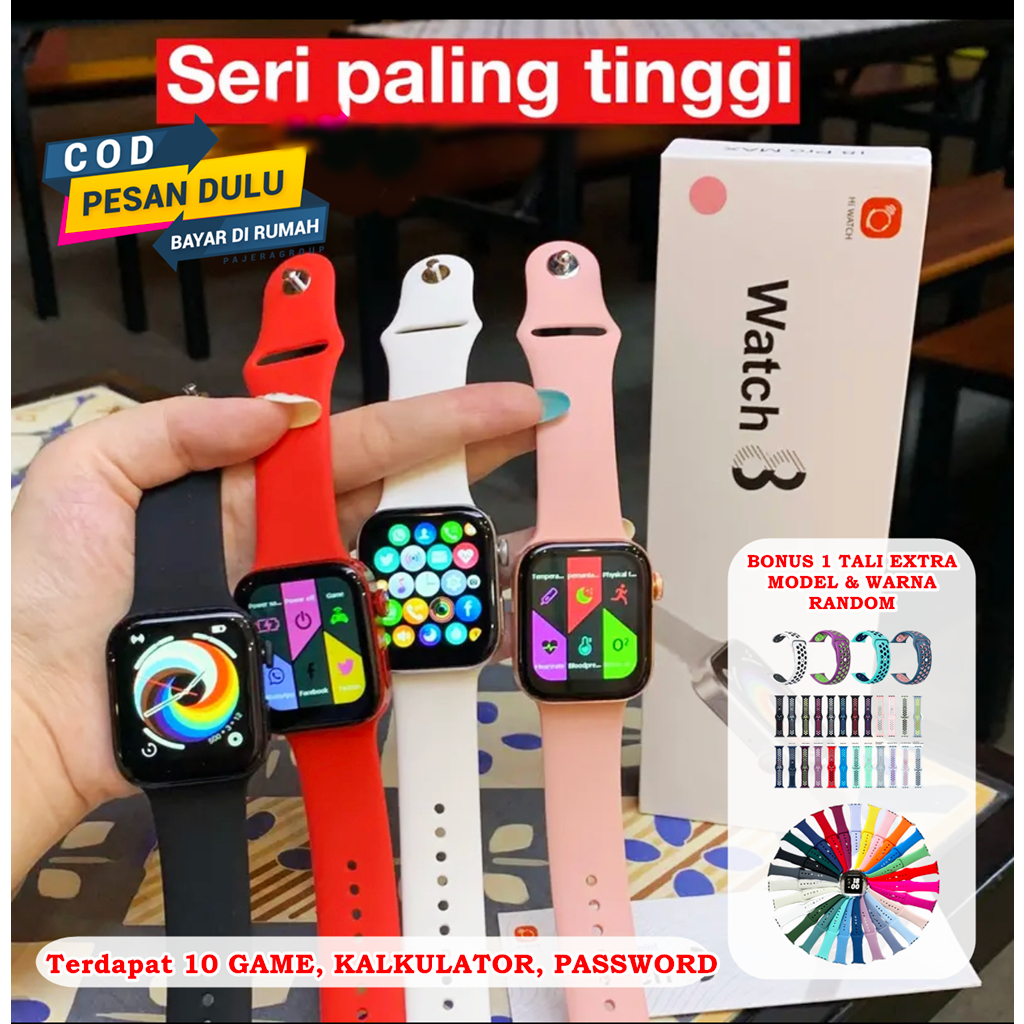 Free Antigores - Smartwatch Series 8 i8 Pro Max Original (Ada 10 Game Kalkulator Password ) Bisa Teleponan dan custom foto