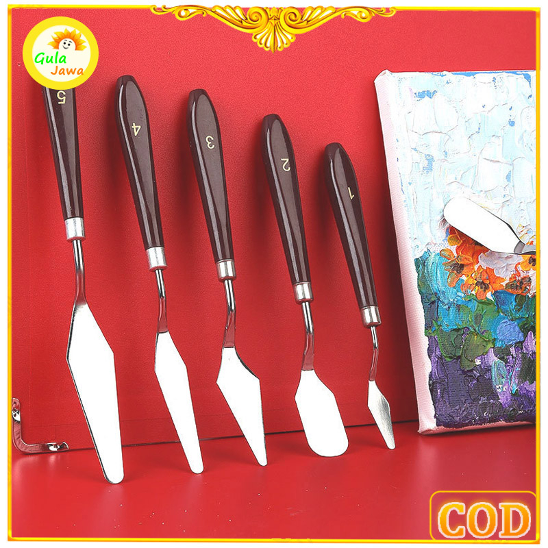 

Set Isi 5 Palette Knives Scrapper Spatula for Sculpturing, painting modelling cake (dekorasi kue)