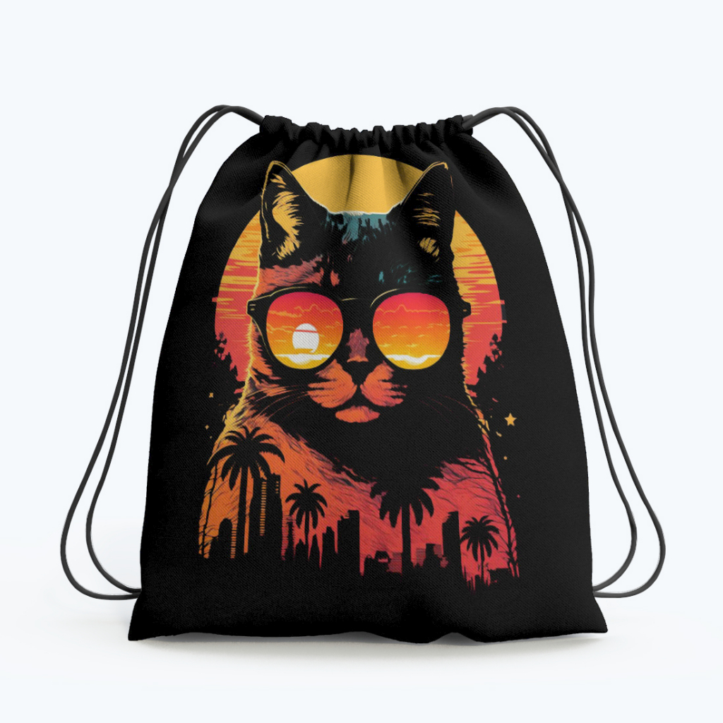 Tas Serut Sekolah Multifungsi Pria Wanita Cat Cool Pop Art