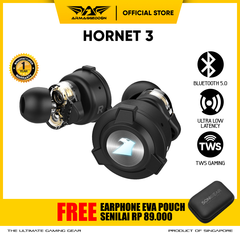 Armaggeddon Hornet 3 TWS True Gaming Wireless Earphone | Dual Driver | TWS Low Latency | No Delay