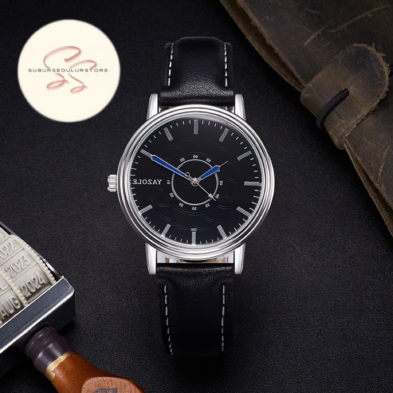 jam tangan pria kulit yazole anti air, jam tangan pria terbaru, jam tangan pria kekinian, jam tangan